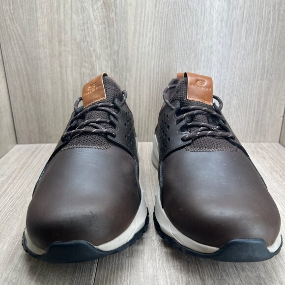 Skechers Relven Hemson Sneakers Sz 11 Lace Up Cushioned Mesh Leather Choco Brown - Picture 5 of 10